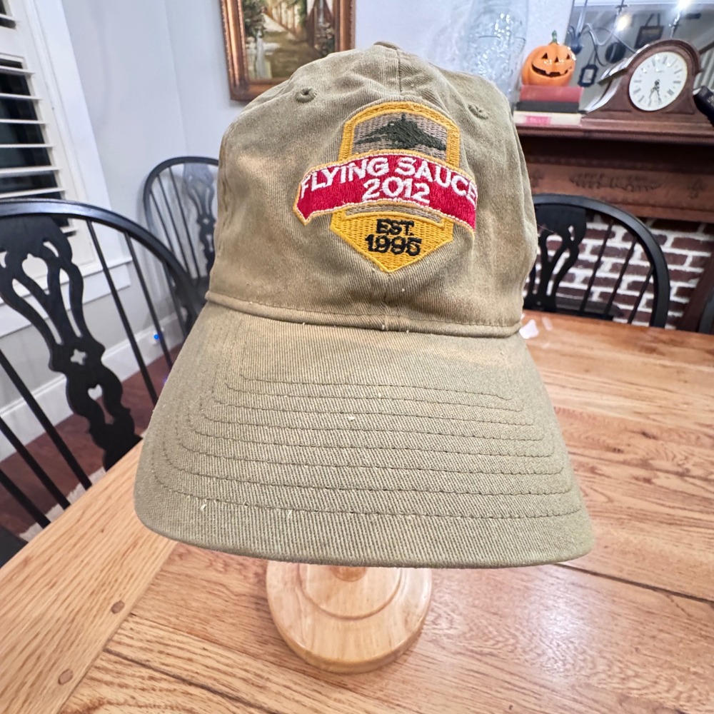 Flying Saucer 2012 Beer Knurd Hat Proflex Platinum Series Outdoor Cap L/XL Khaki